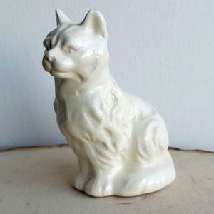 Vintage Japan White Glazed Ceramic Kitty Cat